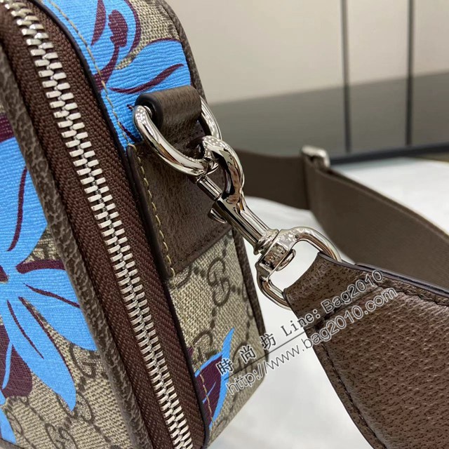 Gucci專櫃古馳2025早秋系列最新款花卉印花男士單肩斜挎包 jh2685型號：841177